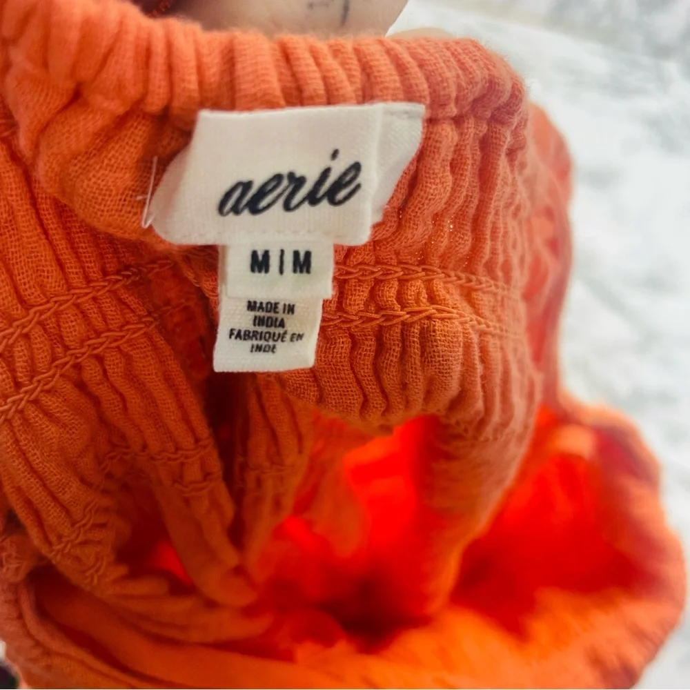 Aerie Orange Sleeveless Spaghetti Strap Sundress Size Medium - Picture 6 of 9